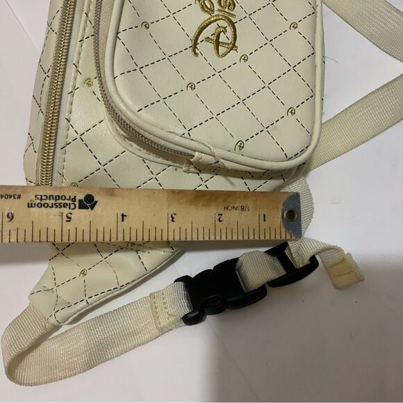 Loungefly Disney Logo Quilted White Cream Fanny Pack - Picture 8 of 10